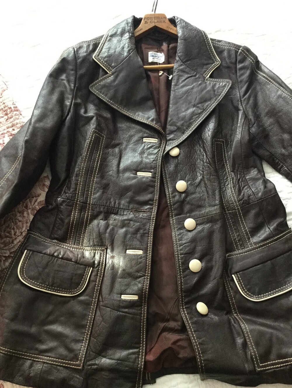RED LEATHER JACKET Textured Pebble Size L WORTHINGTON EPLC - Picture 9 of 16
